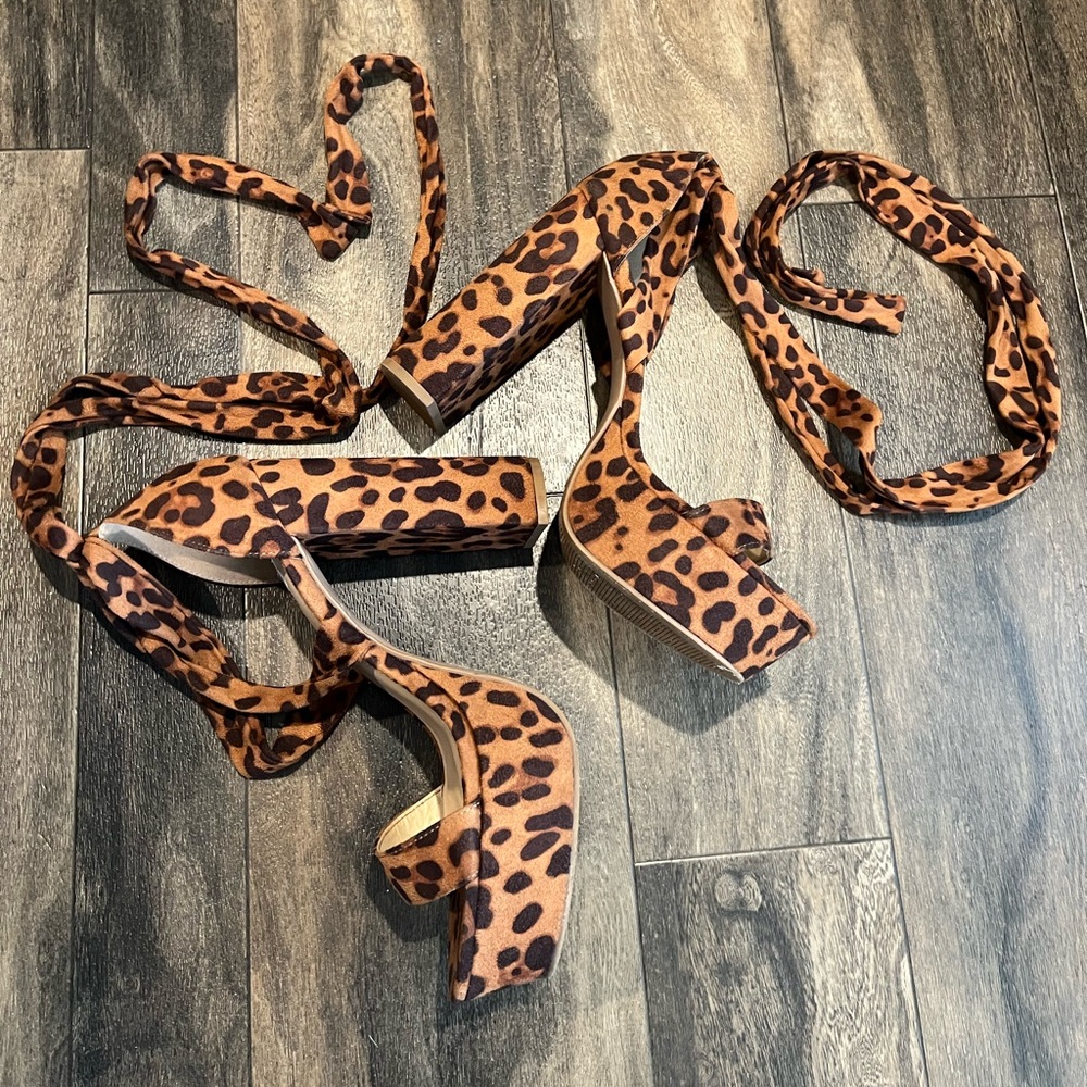 Fashion Nova Brown Leopard Heels - Picture 3 of 5